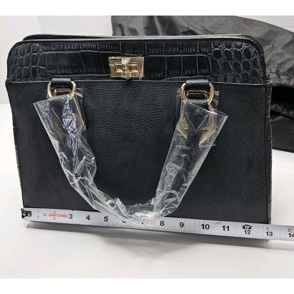 Bob Mackie Bradford Exchange Black Faux Leather Handbag New W/Dust Cover - Picture 10 of 12